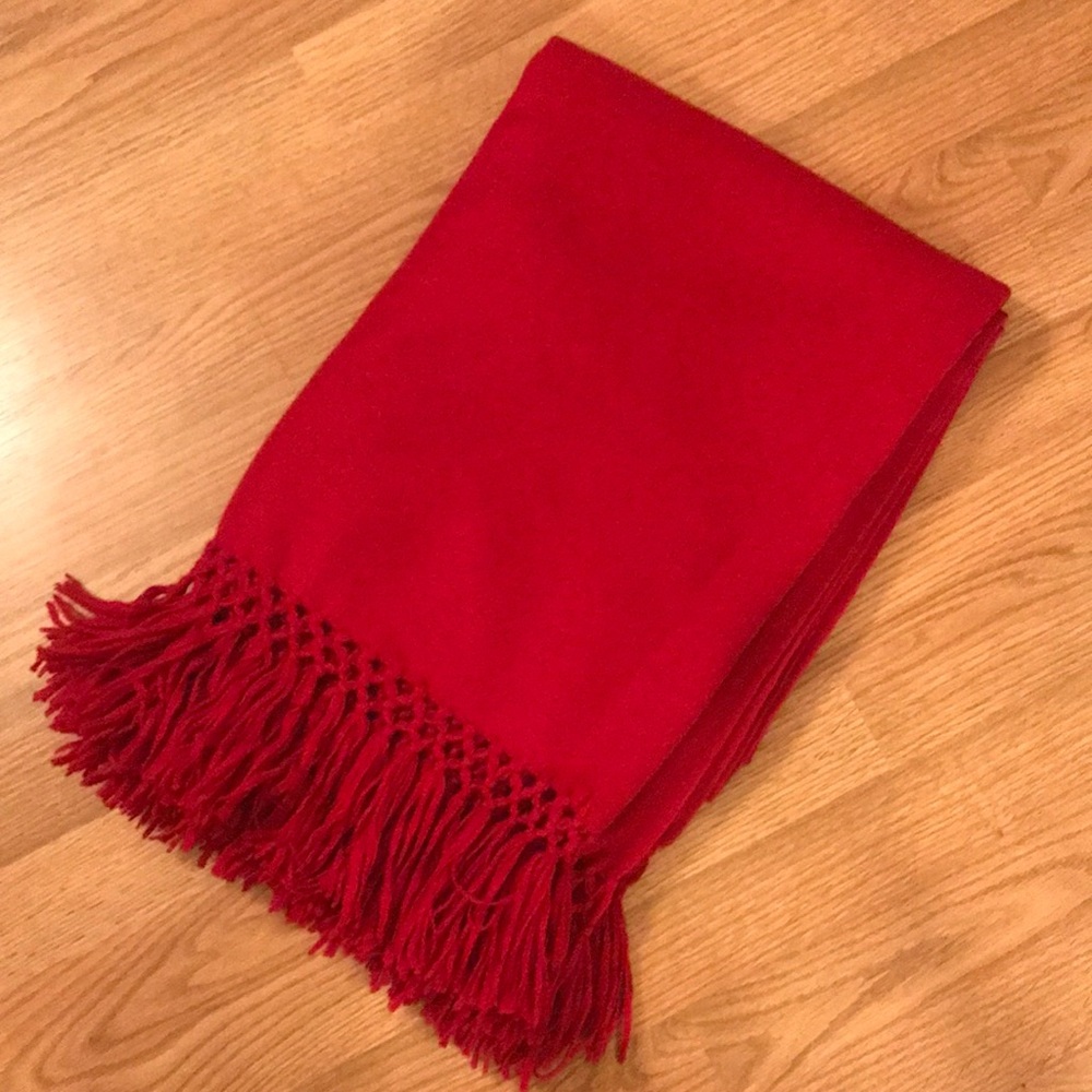 Noble Excellence NEW Red Cashmere Wrap Scarf